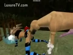 Second Life animated blond sucking and fucking doggy penis 